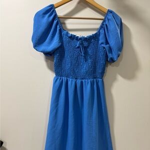 Altar'd State Smocked Puff Sleeve Mini Dress Women’s Small